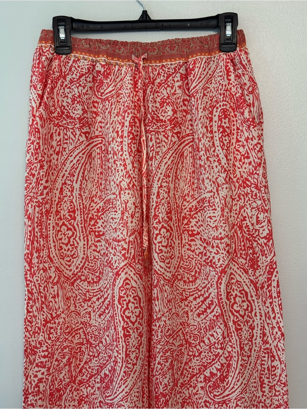 Altar'd State Red Paisley Wide-Leg Pull-On Pants - Picture 3 of 7